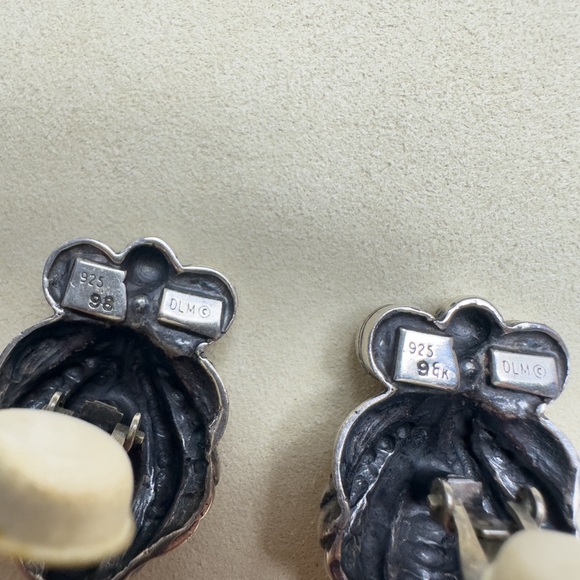 Dian Malouf 925 Sterling Silver Clip On Earrings - Picture 4 of 12